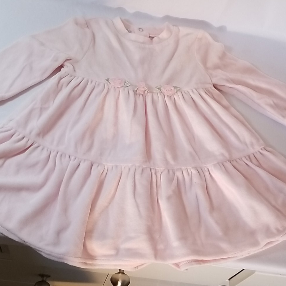 Tiered Pink Velvet Dress